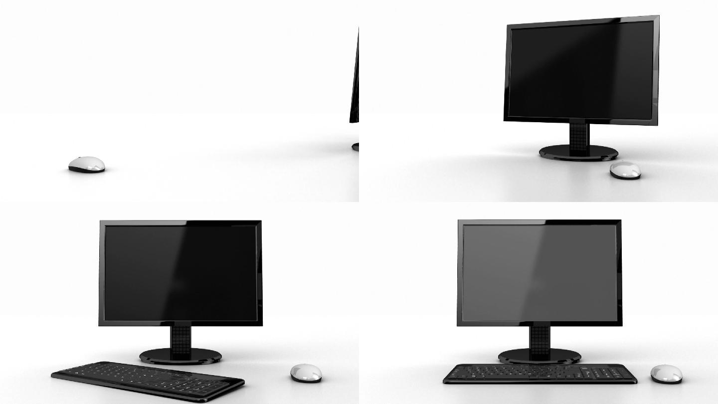 电脑鼠标和键盘移动到白色屏幕？和背景