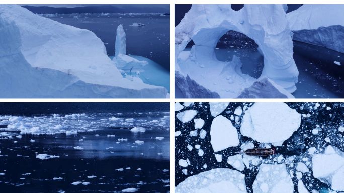 冰川融化海上冰山浮冰环境恶化冰山崩解