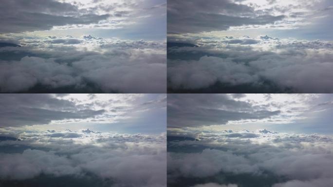 无人机穿云穿行天空云朵唯美震撼航拍
