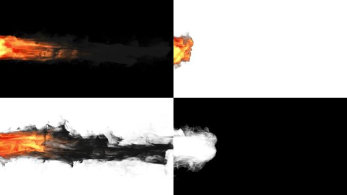 针对黑白的火焰火炬，2个剪辑，包括Alpha