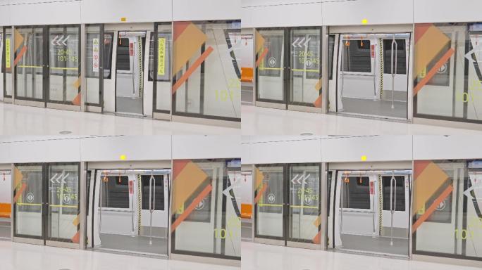 4K正版-天府机场18号线列车到站开门