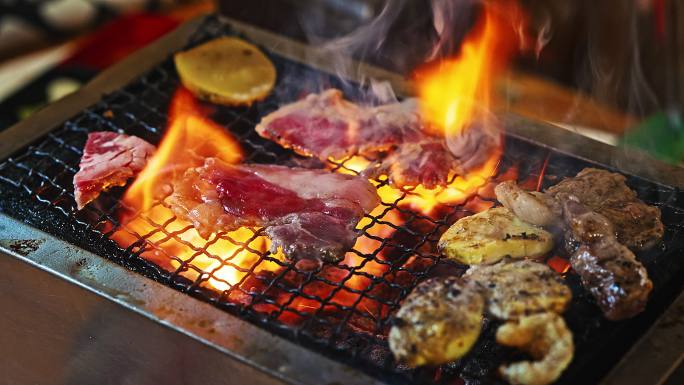 中国东北特色美食朝鲜韩式烤肉烧烤