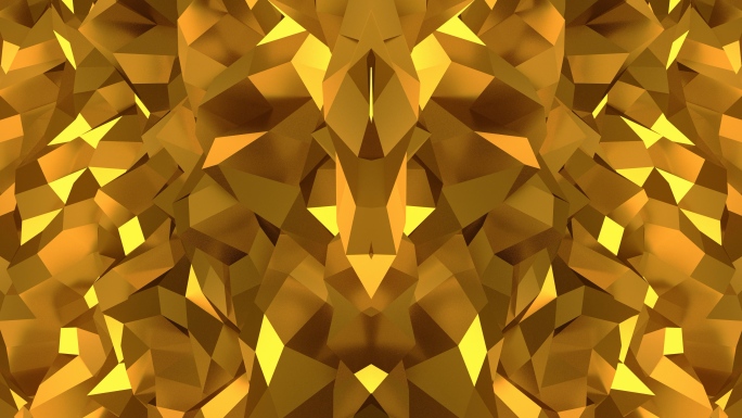 【4K时尚背景】金色几何镜像华丽璀璨图形