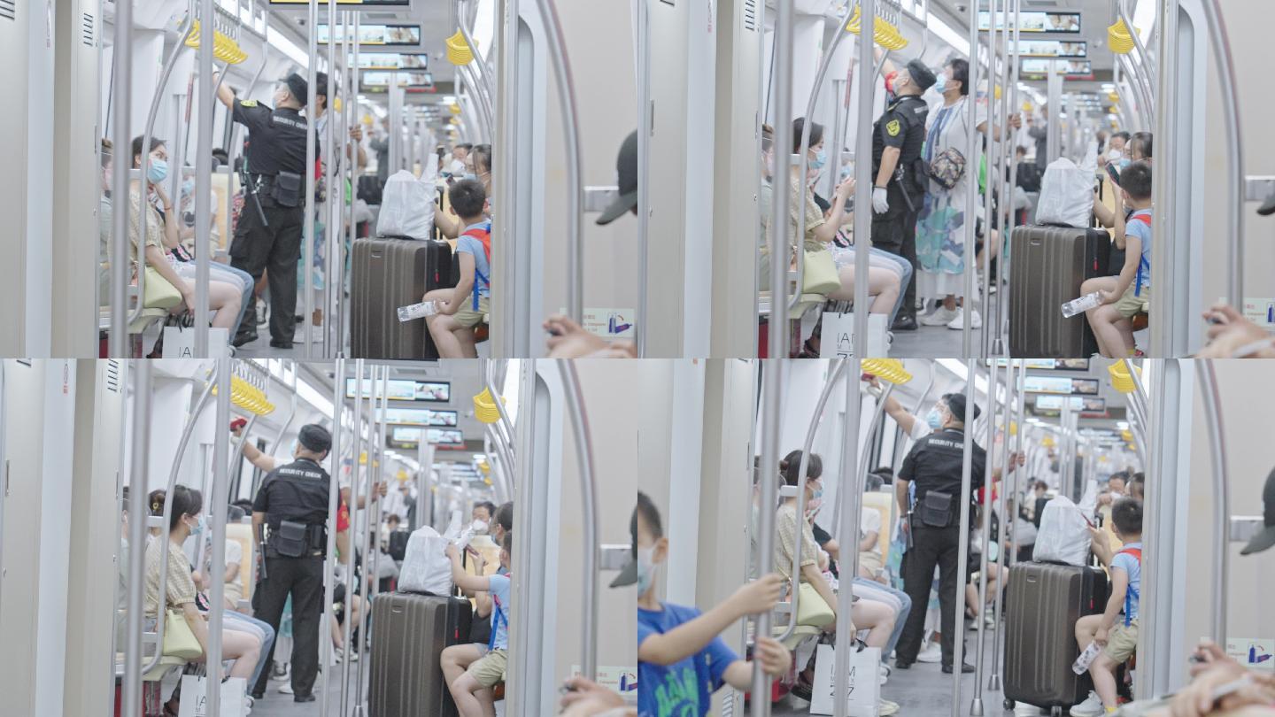 4K正版-天府机场18号线地铁车厢乘客