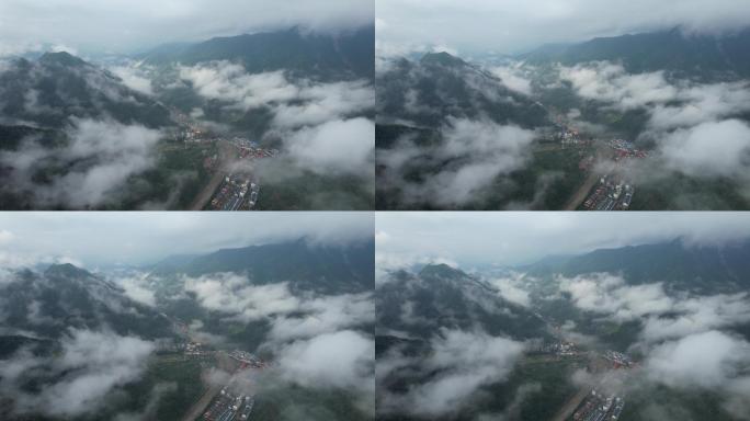 云雾缭绕群山B
