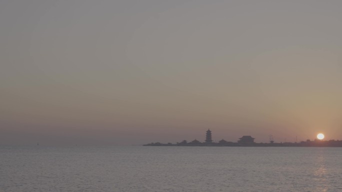 山东烟台市蓬莱仙境唯美写意海边日出