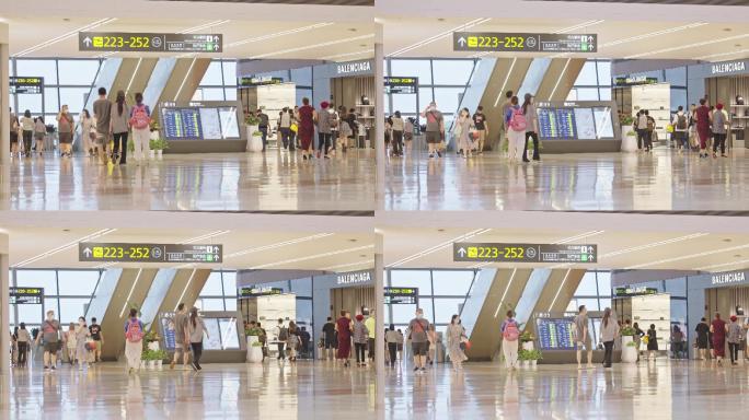 4K正版-机场航站楼候机大厅的旅客 06