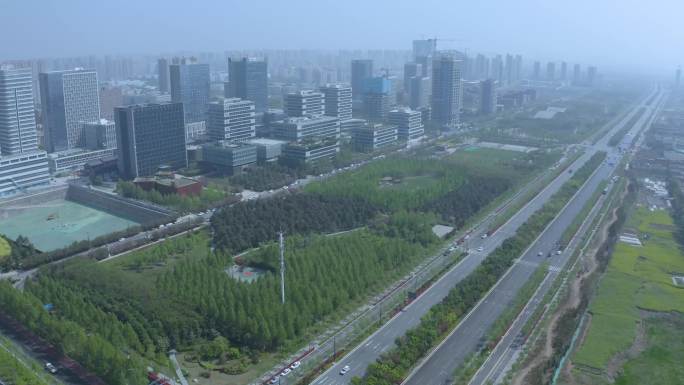西咸沣西总部经济园航拍2022