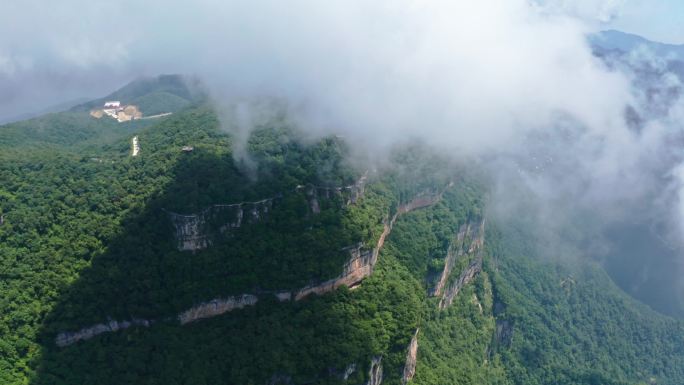 4k航拍汉中南郑龙头山景区