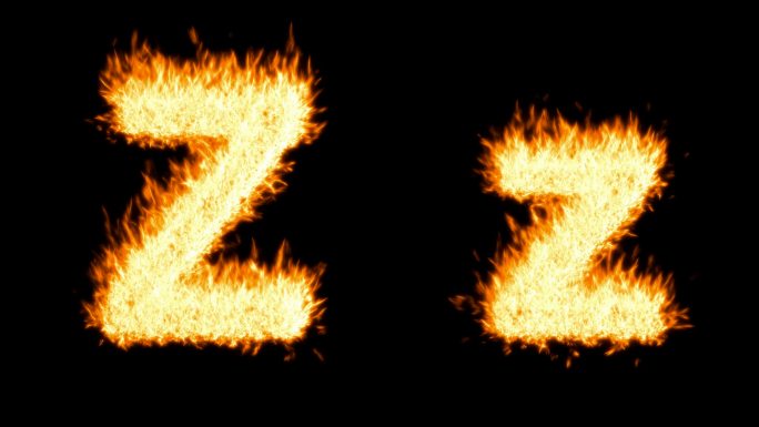 循环燃烧Z字，大写和小写。包括Alpha通道