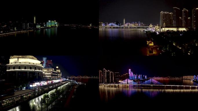 湘江美丽夜景灯光秀渔人码头