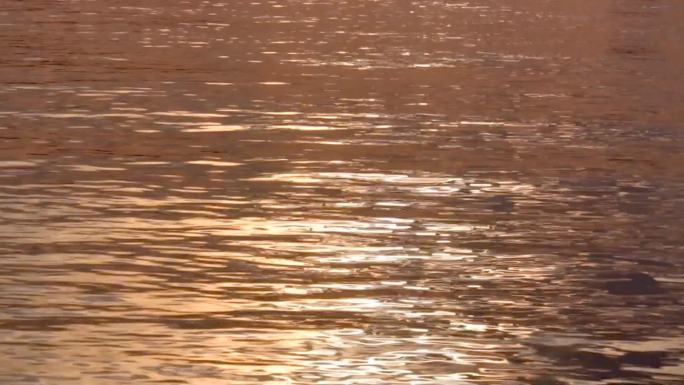 日落在河流反射中绘画。