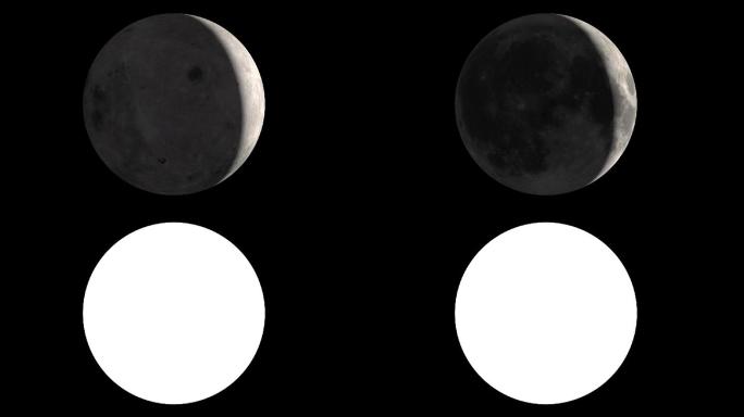 旋转的月亮-打蜡的新月-环形和蒙面动画