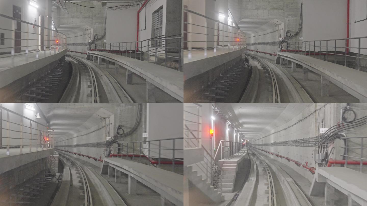 4K正版-机场地铁接驳车隧道铁轨 03