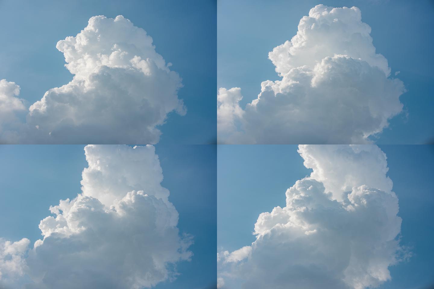 夏天的积雨云蓝天白云延时摄影