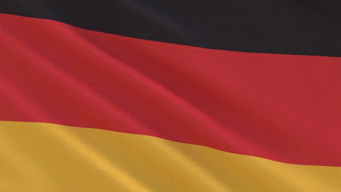 德国国旗在风中飘扬，许多国旗在风中飘扬，包括阿尔法哑光，以便于隔离