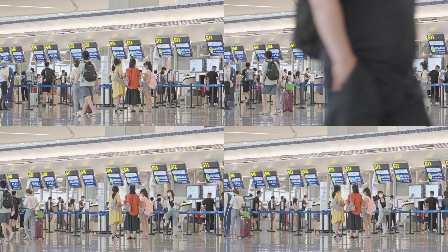 4K正版-天府机场航站楼办理值机的旅客