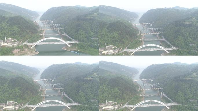 航拍重庆北碚八桥叠翠风光
