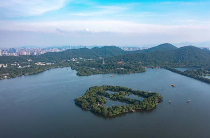 5.5K杭州西湖全景航拍延时