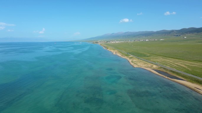 青海 青海湖 大气航拍