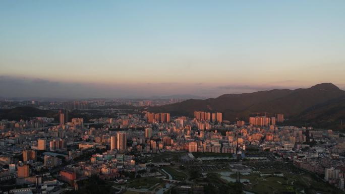 【正版素材】深圳石岩城市日落风光