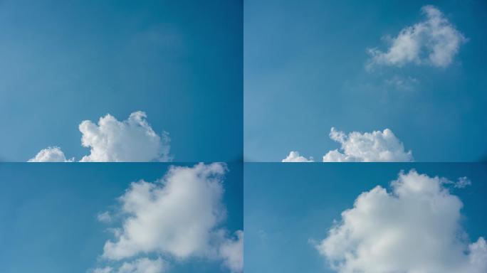 夏天的积云蓝天白云延时摄影
