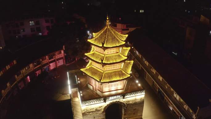 德昌  钟鼓楼 夜景 航拍