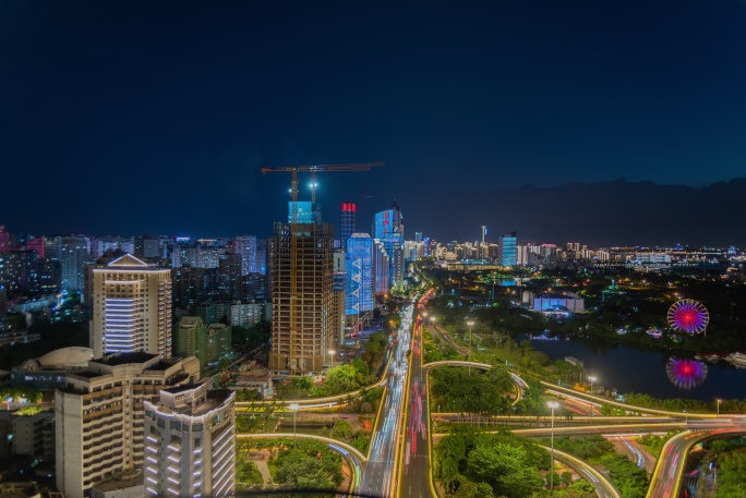 海口滨海大道夜景灯光带