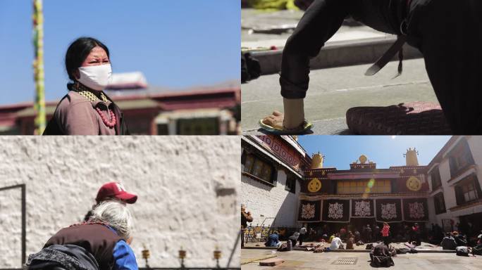 【原创】在西藏拉萨市内朝拜的藏民们