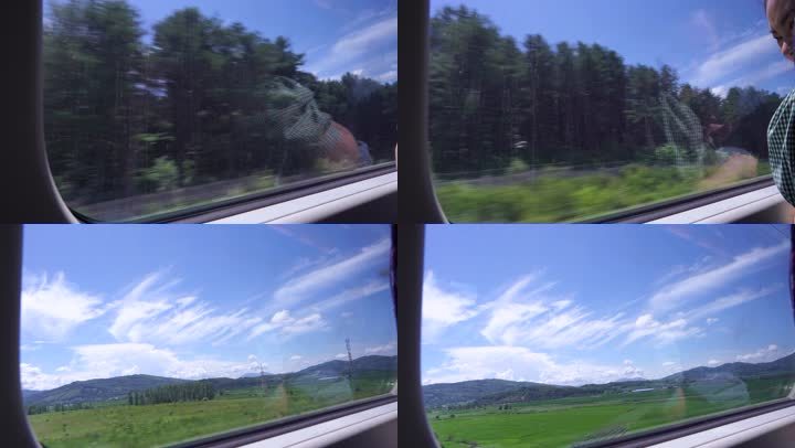 4K高铁窗外风景03