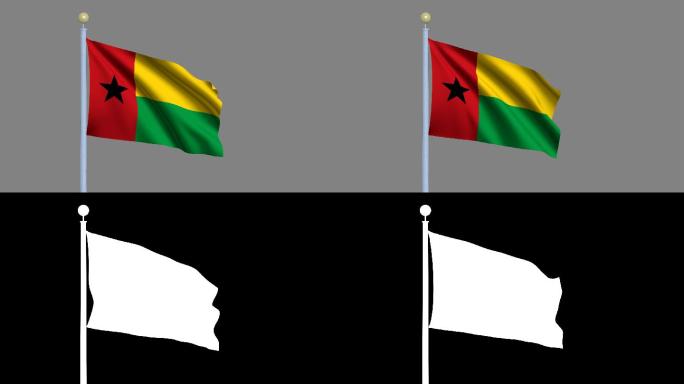 迎风飘扬的几内亚比绍国旗