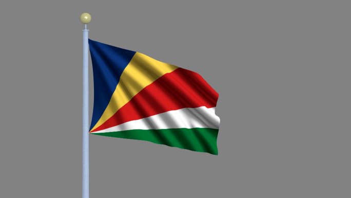 风中飘扬的塞舌尔国旗