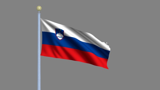 斯洛文尼亚国旗在风中飘扬-高度详细的国旗