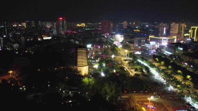 2022 辽阳 白塔 夜景 航拍