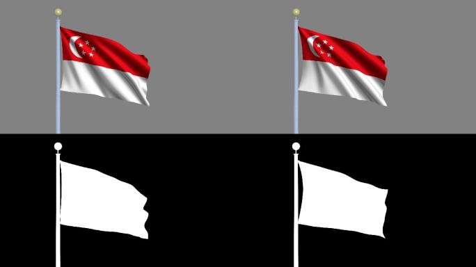 在风中飘扬的新加坡国旗
