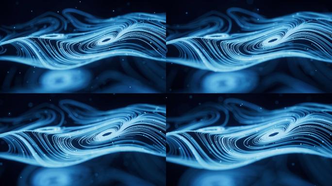 流动的粒子曲线3D渲染