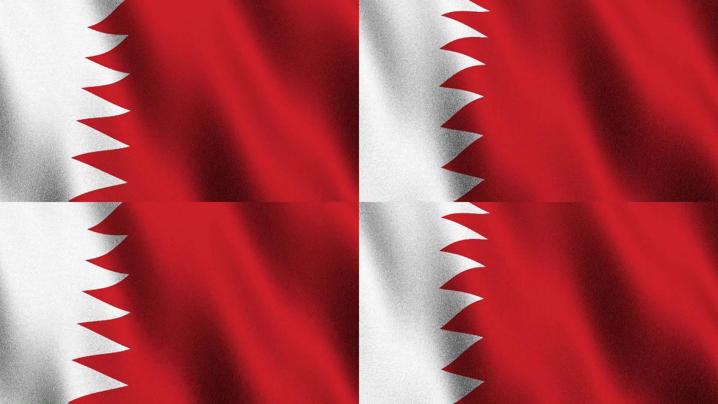 巴林国旗迎风飘扬