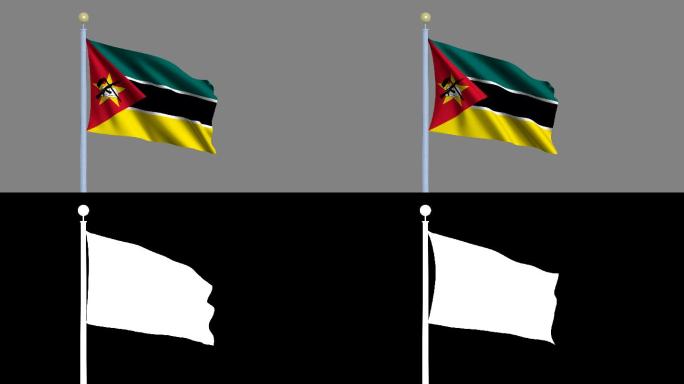 随风飘扬的莫桑比克国旗-高度详细的国旗