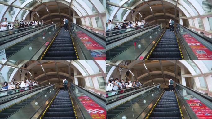 深圳北站地铁电梯镜头