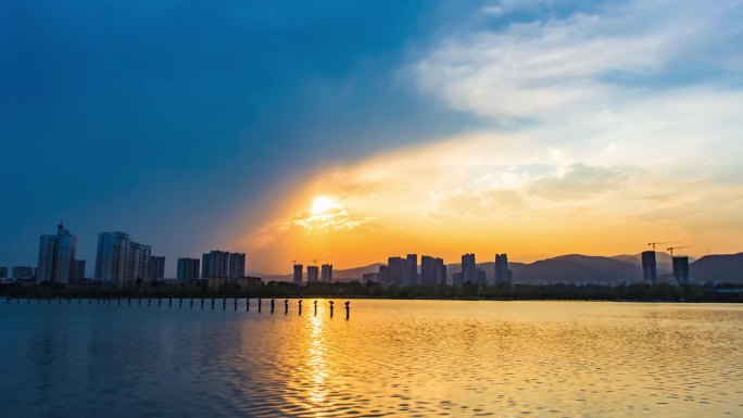 雨后 落日延时