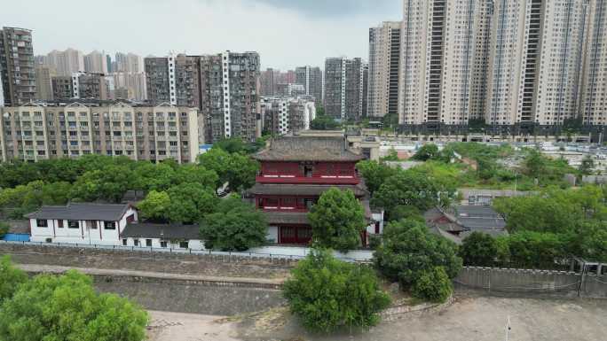 航拍江西九江浔阳楼古建筑 (3)