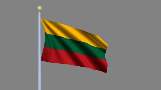 立陶宛国旗在风中飘扬
