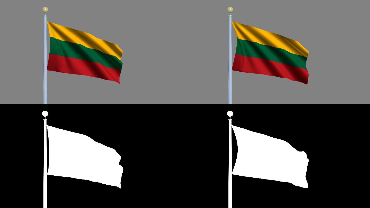 立陶宛国旗在风中飘扬
