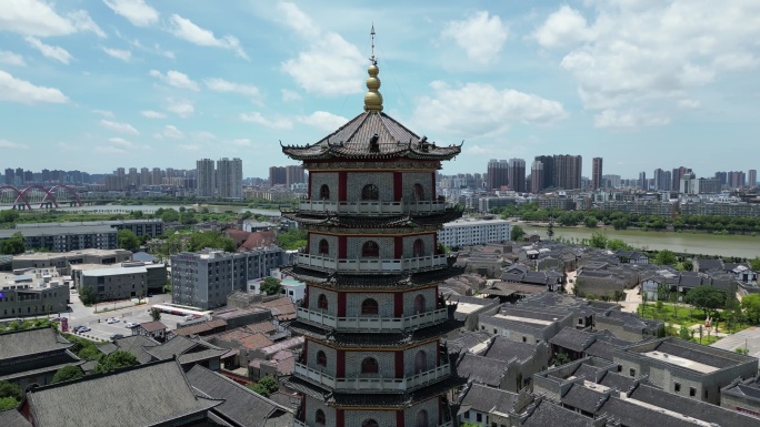 航拍江西抚州文昌里历史文化街区4A景区