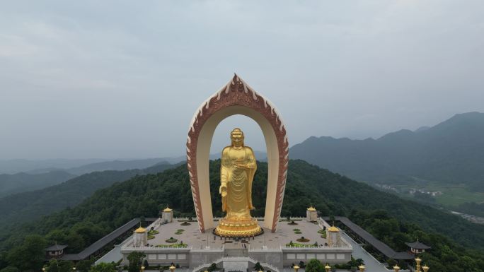 航拍江西九江庐山5A景区东林大佛 (4)