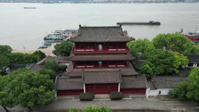 航拍江西九江浔阳楼古建筑 (2)