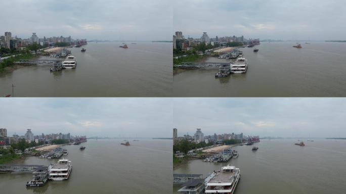 航拍 江西 九江 长江 港口 码头