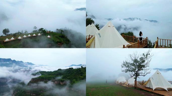 雨后太行山太行大峡谷云海翻腾新民宿