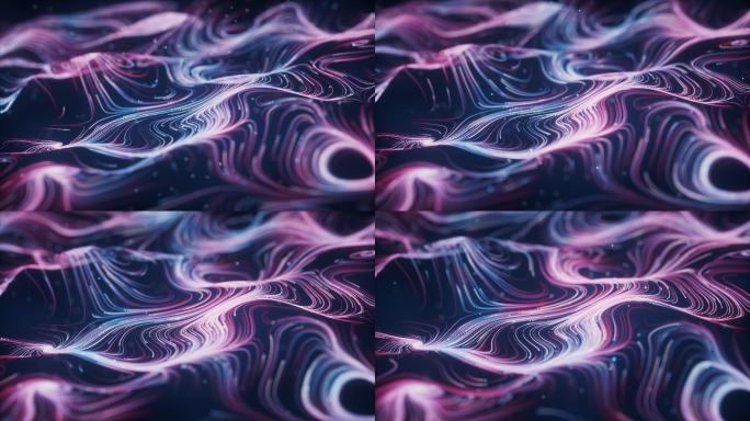 流动的粒子曲线3D渲染