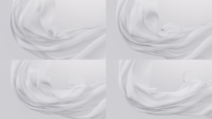 随风流动的白色布料3D渲染